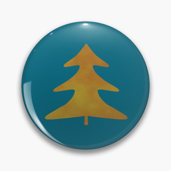 Item preview, Golden Pine Tree on blue - Calm, Sensory-Friendly designed and sold by CreaTwinkles.