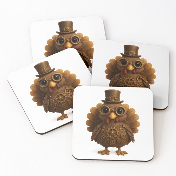 Item preview, Cute Steampunk Turkey | Kawaii Thanksgiving Character Art designed and sold by Moons Studio.