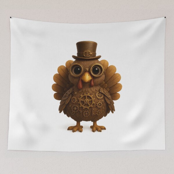 Item preview, Cute Steampunk Turkey | Kawaii Thanksgiving Character Art designed and sold by Moons Studio.