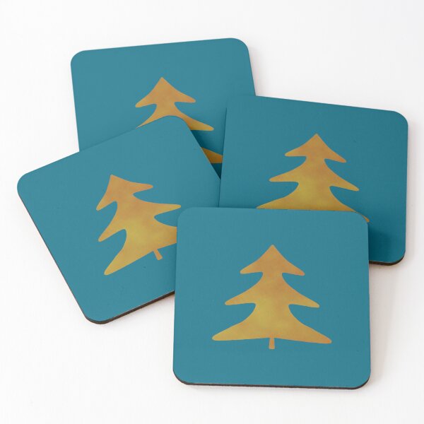 Item preview, Golden Pine Tree on blue - Calm, Sensory-Friendly designed and sold by CreaTwinkles.