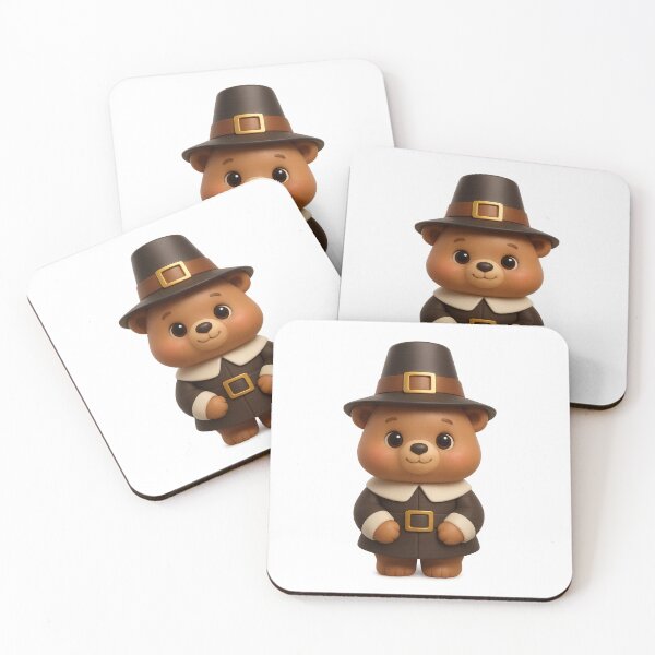 Item preview, Cute Pilgrim Bear | Kawaii Thanksgiving Character Art designed and sold by Moons Studio.