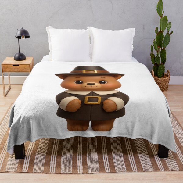 Item preview, Cute Pilgrim Bear | Kawaii Thanksgiving Character Art designed and sold by Moons Studio.