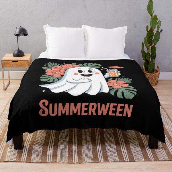 Item preview, Cute Summerween Ghost with Cocktail Flowers designed and sold by JonBarnes22.