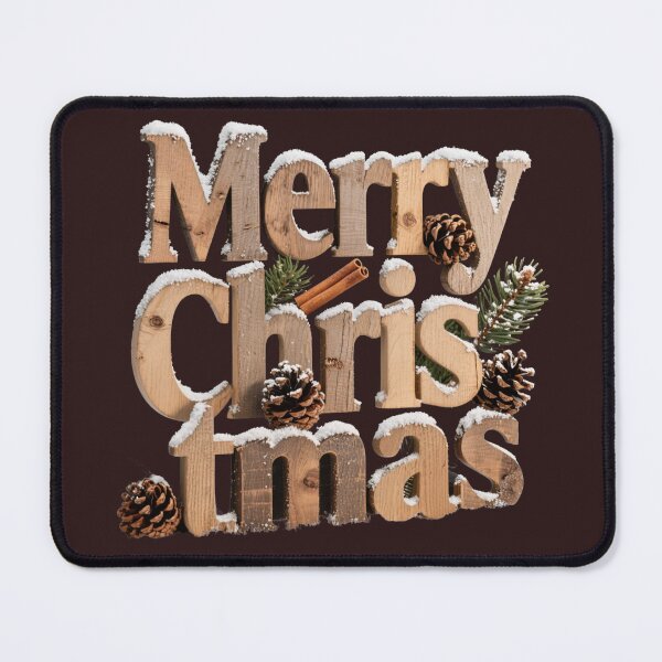 Item preview, Rustic Merry Christmas with Pinecones – Winter Woodland Typography designed and sold by UniqueArtsOnly.