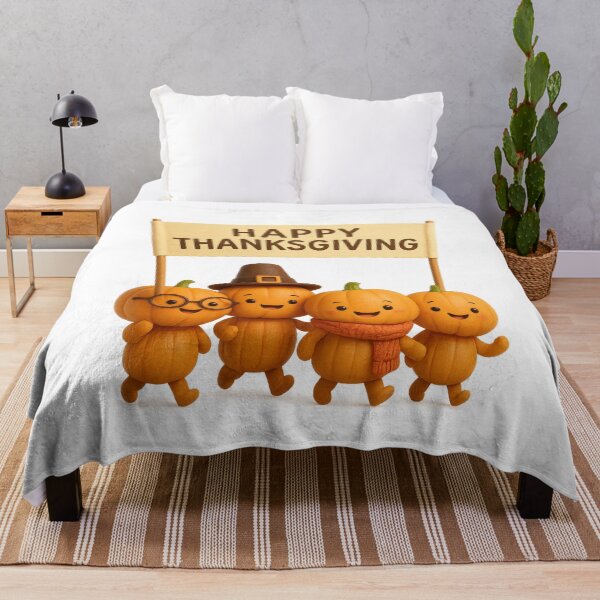 Item preview, Cute Pumpkin Parade Thanksgiving Banner | Kawaii Fun Thanksgiving Art designed and sold by Moons Studio.