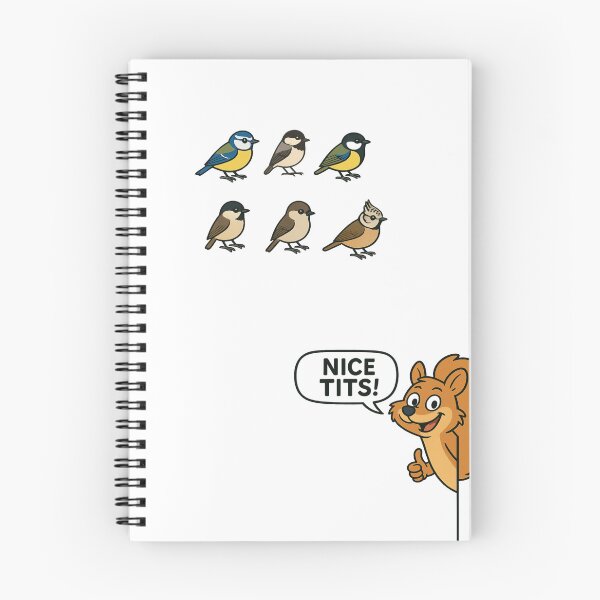 Item preview, Nice Tits – Cheeky Birdwatching Squirrel designed and sold by SecretSquirrellDesigns.