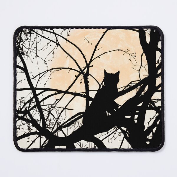Item preview, A cat illustration looking at the sunset from a tree designed and sold by Photopat.