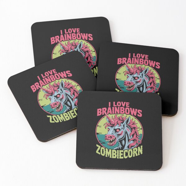 Item preview, Zombiecorn Zombie Unicorn I Love Brainbows Punk Halloween  designed and sold by HuValverdeArt.