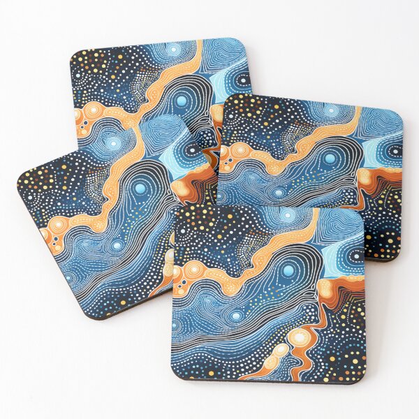 Item preview, Aboriginal Inspired Dot Art - Lunar Ocean designed and sold by GrinGalore.
