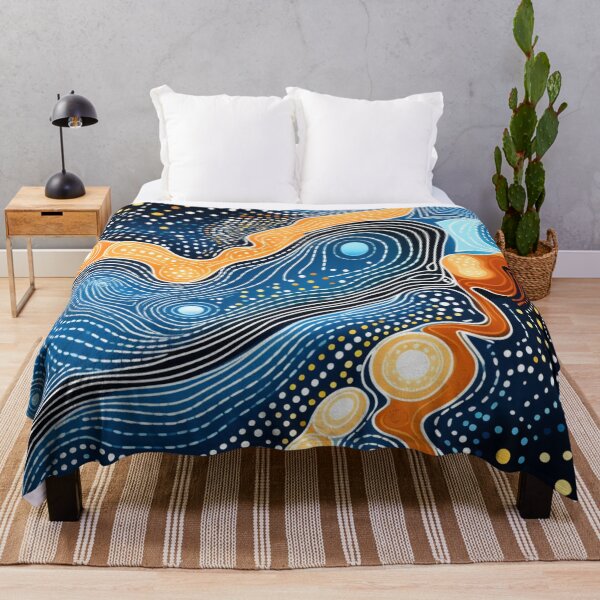 Item preview, Aboriginal Inspired Dot Art - Lunar Ocean designed and sold by GrinGalore.