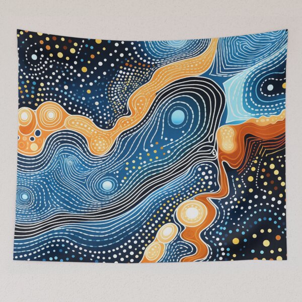 Item preview, Aboriginal Inspired Dot Art - Lunar Ocean designed and sold by GrinGalore.