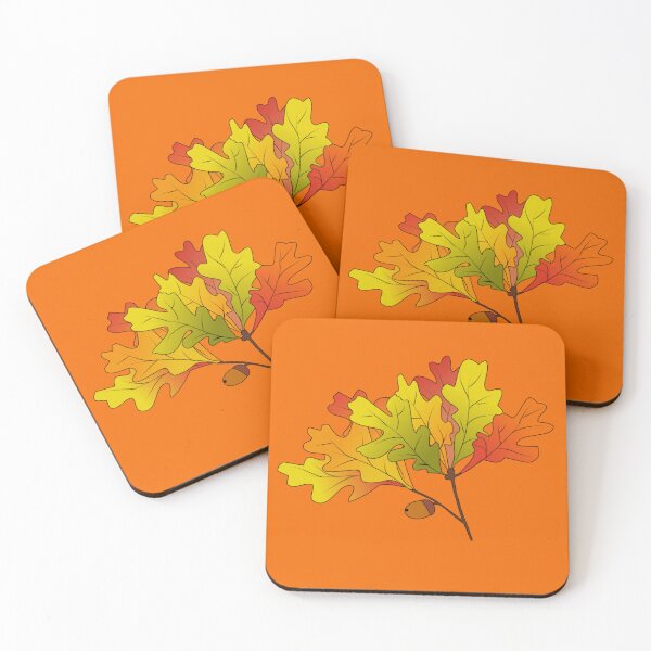 Item preview, Cartoon Oak Leaf Clusters Set 7 Single 1 on Orange f56a00 designed and sold by Art in My Loft.
