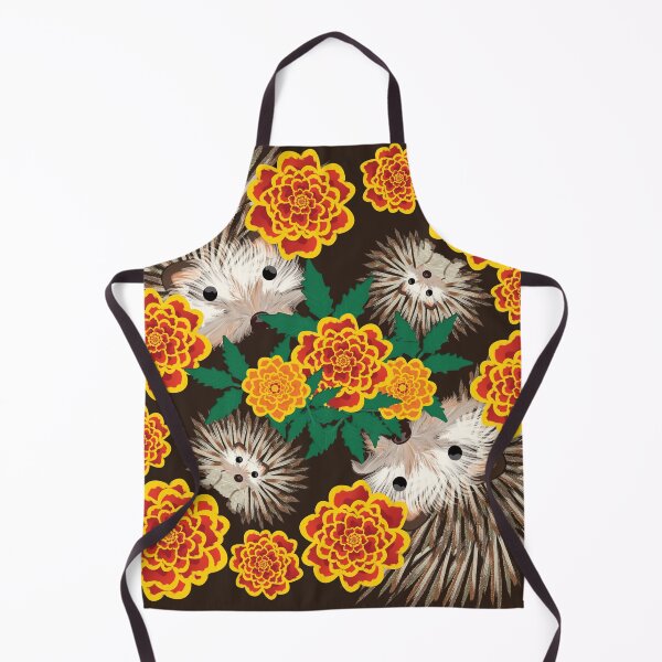 Item preview, Hedgehogs and Marigolds Scorched Blk-Br designed and sold by simplymslori.