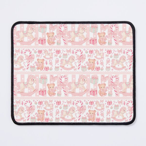 Item preview, Pink Pastel Christmas Seamless Pattern | Rocking Horse Teddy Candy Cane Digital Paper |Coquette Christmas | Pastel Holiday Pattern File designed and sold by Sunnyneststudio.