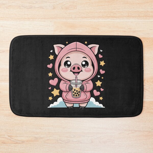 Item preview, Cute Chibi Pig in Pastel Hoodie with Bubble Tea | Kawaii Anime Style designed and sold by ColorSplash123.