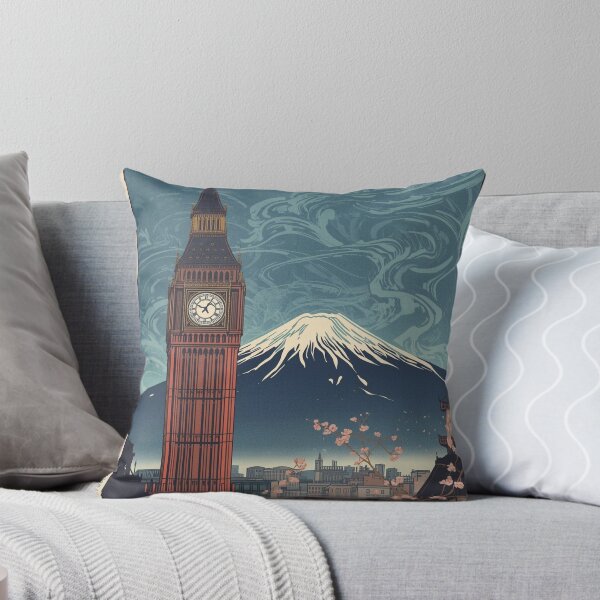 Item preview, Big Ben and Mount Fuji – Japanese Ukiyo-e Woodblock Cityscape designed and sold by Vandy Fullam.