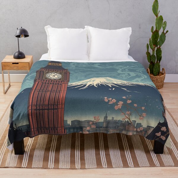 Item preview, Big Ben and Mount Fuji – Japanese Ukiyo-e Woodblock Cityscape designed and sold by Vandy Fullam.