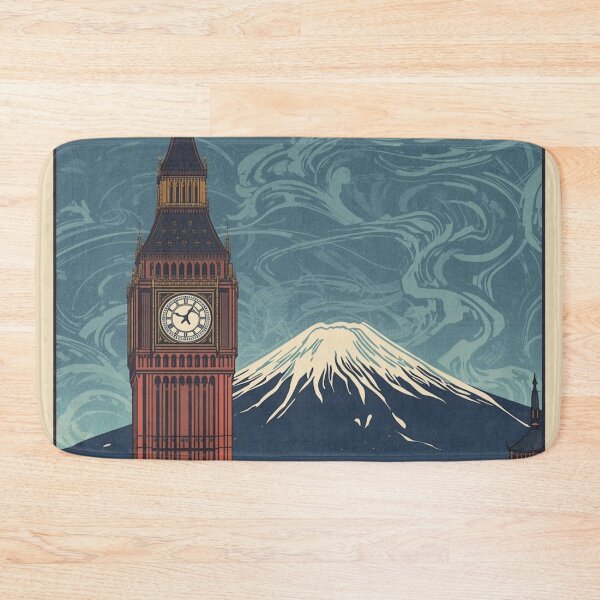 Item preview, Big Ben and Mount Fuji – Japanese Ukiyo-e Woodblock Cityscape designed and sold by Vandy Fullam.