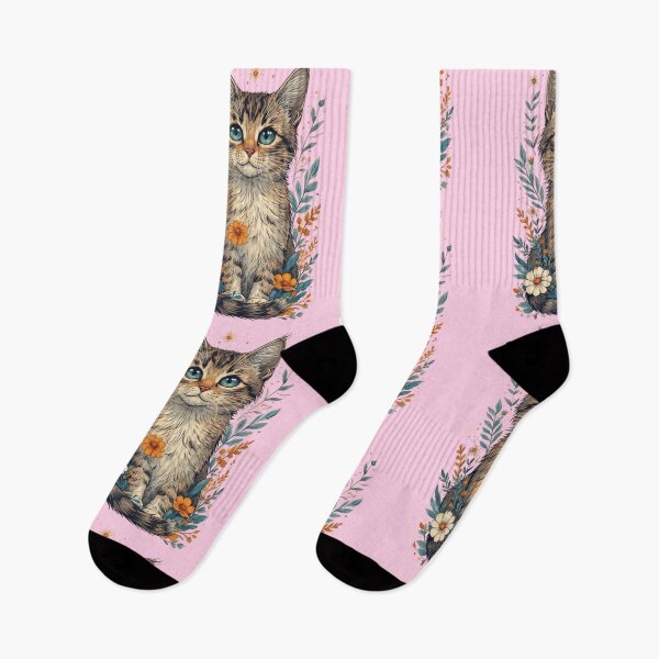 Item preview, Cute Cat Among Flowers – Cute Cat Art designed and sold by adicreate.