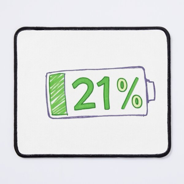 Item preview, Battery Level 21% – Minimal Aesthetic Power Design designed and sold by PopMood co..
