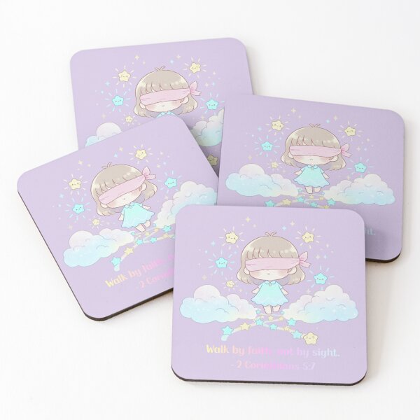 Item preview, Kawaii Christian Affirmation – “Walk by Faith, Not by Sight” | Cute Bible Verse Art | Pastel Faith Quote for Encouragement & Positivity designed and sold by AmenAlways.