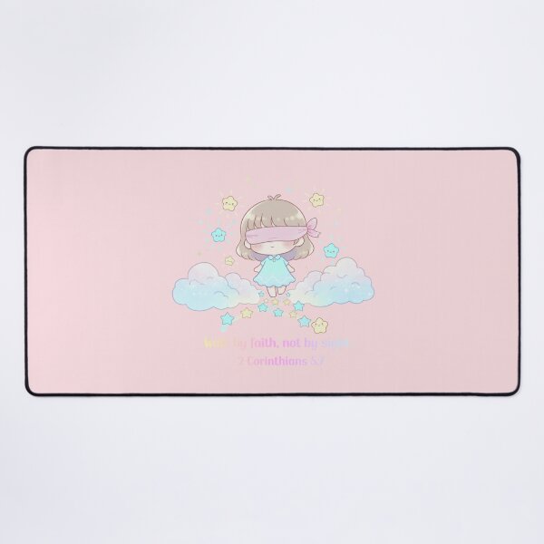 Item preview, Kawaii Christian Affirmation – “Walk by Faith, Not by Sight” | Cute Bible Verse Art | Pastel Faith Quote for Encouragement & Positivity designed and sold by AmenAlways.