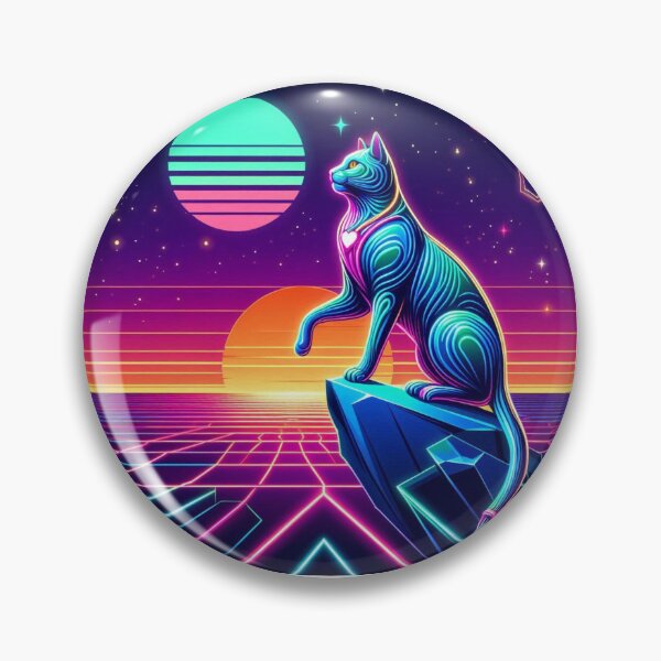 Item preview, neon cosmic cat designed and sold by Dogandesighn.