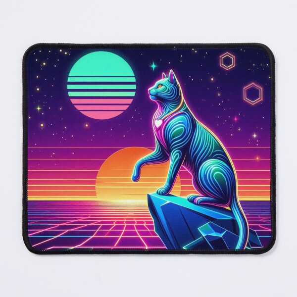 Item preview, neon cosmic cat designed and sold by Dogandesighn.