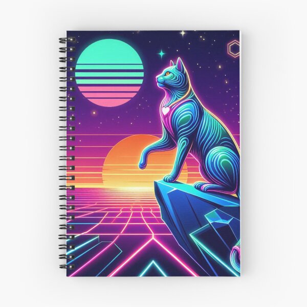 Item preview, neon cosmic cat designed and sold by Dogandesighn.