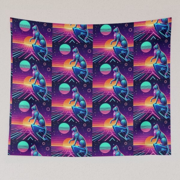 Item preview, neon cosmic cat designed and sold by Dogandesighn.