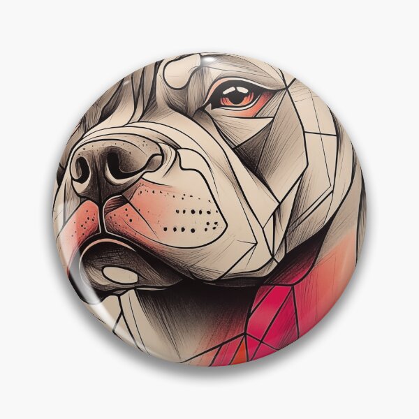 Item preview, Geometric Pit Bull Portrait designed and sold by PetsArt.