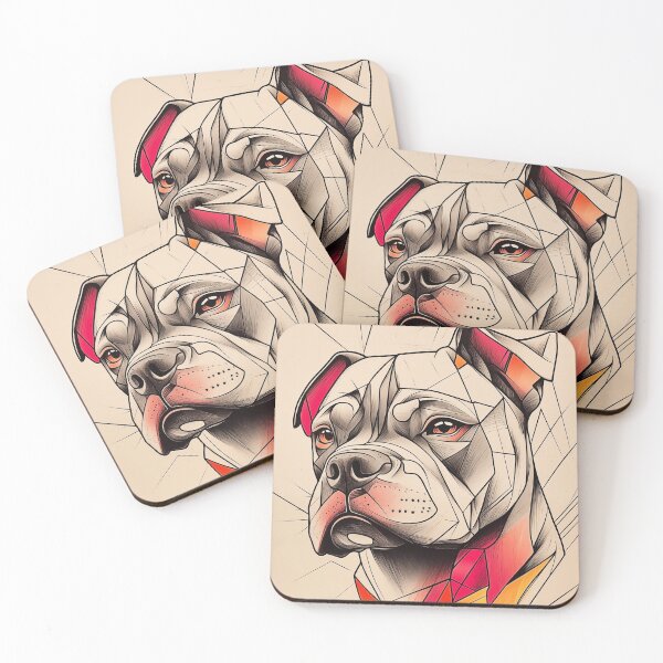 Item preview, Geometric Pit Bull Portrait designed and sold by PetsArt.
