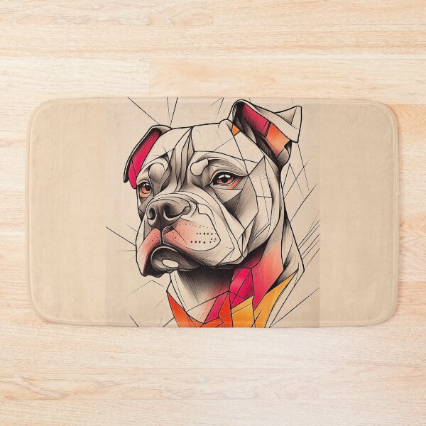 Item preview, Geometric Pit Bull Portrait designed and sold by PetsArt.