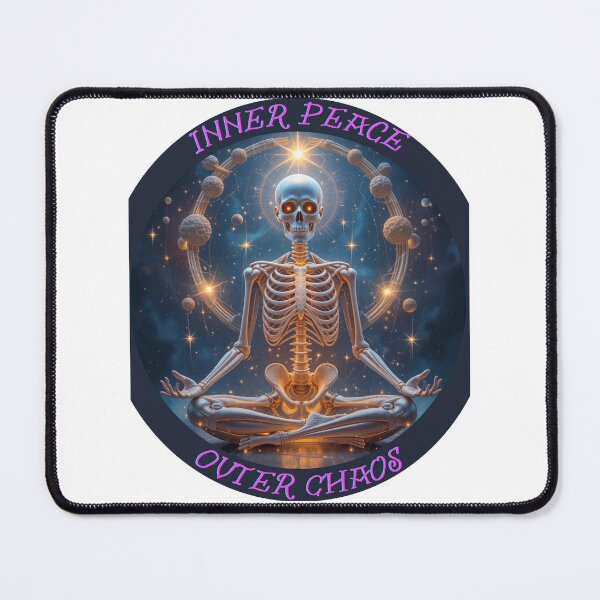 Item preview, Inner Peace Outer Chaos – Meditating Skeleton Cosmic Galaxy Graphic designed and sold by TheCleverSkull.