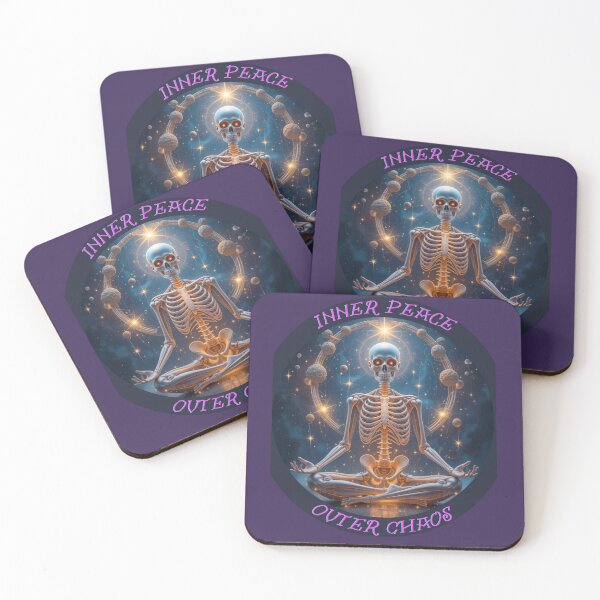 Item preview, Inner Peace Outer Chaos – Meditating Skeleton Cosmic Galaxy Graphic designed and sold by TheCleverSkull.