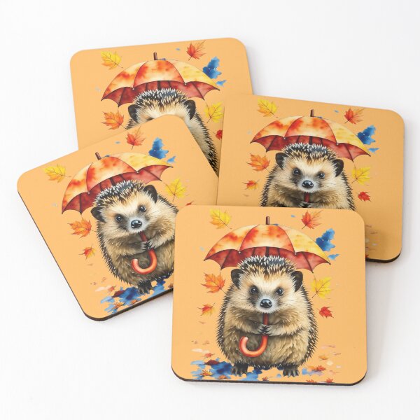 Item preview, Hedgehog with an umbrella designed and sold by adicreate.