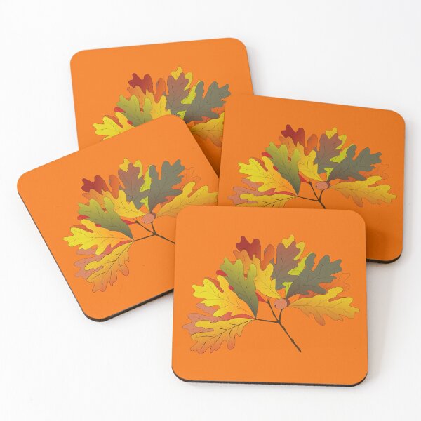 Item preview, Cartoon Oak Leaf Clusters Set 9 Single 4 on Orange f56a00 designed and sold by Art in My Loft.