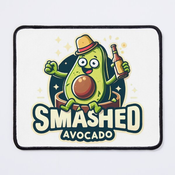 Item preview, Funny Smashed Avocado Cartoon with a Drink and Hat. designed and sold by The-T-In-Retro.
