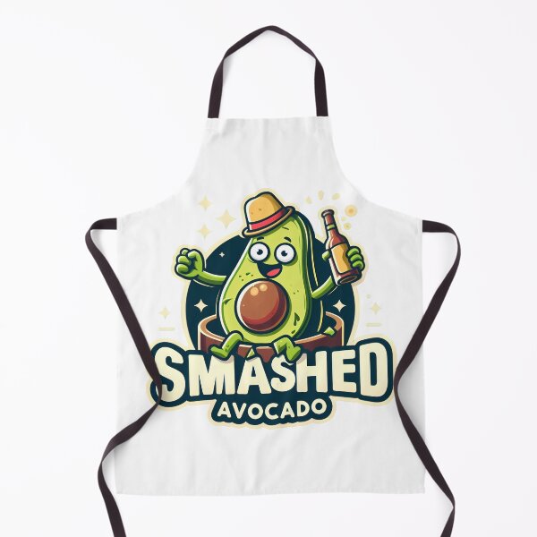 Item preview, Funny Smashed Avocado Cartoon with a Drink and Hat. designed and sold by The-T-In-Retro.
