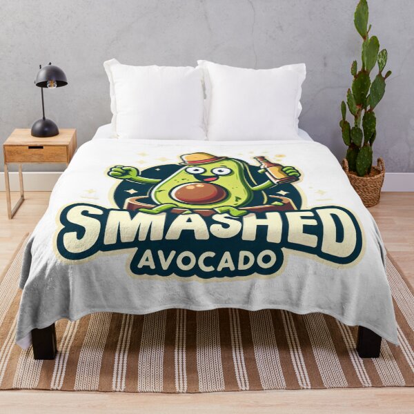 Item preview, Funny Smashed Avocado Cartoon with a Drink and Hat. designed and sold by The-T-In-Retro.