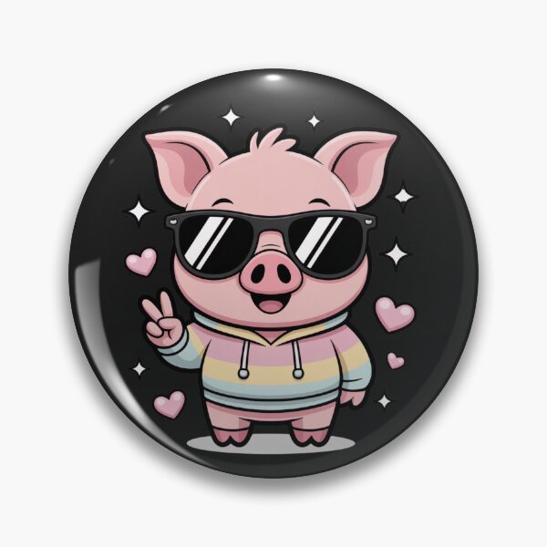 Item preview, Cool Chibi Pig with Sunglasses and Pastel Hoodie | Kawaii Cartoon Style designed and sold by ColorSplash123.