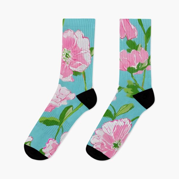 Item preview, Pink flowers and leaves on light turquoise designed and sold by SophieClimaArt.