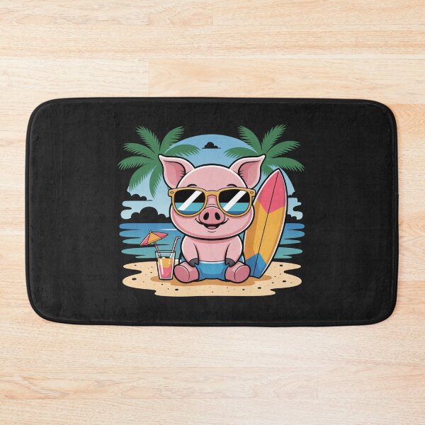 Item preview, Beach Pig Vibes | Cute Chibi Pig with Sunglasses and Tropical Drink | Kawaii Summer Style designed and sold by ColorSplash123.