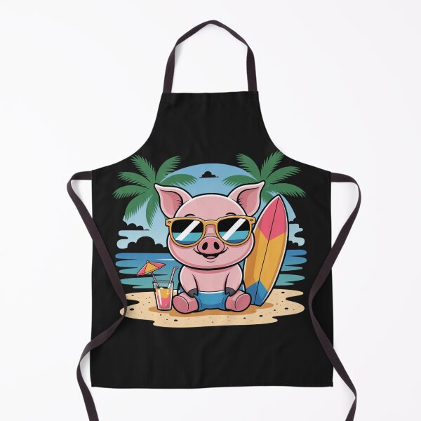Item preview, Beach Pig Vibes | Cute Chibi Pig with Sunglasses and Tropical Drink | Kawaii Summer Style designed and sold by ColorSplash123.