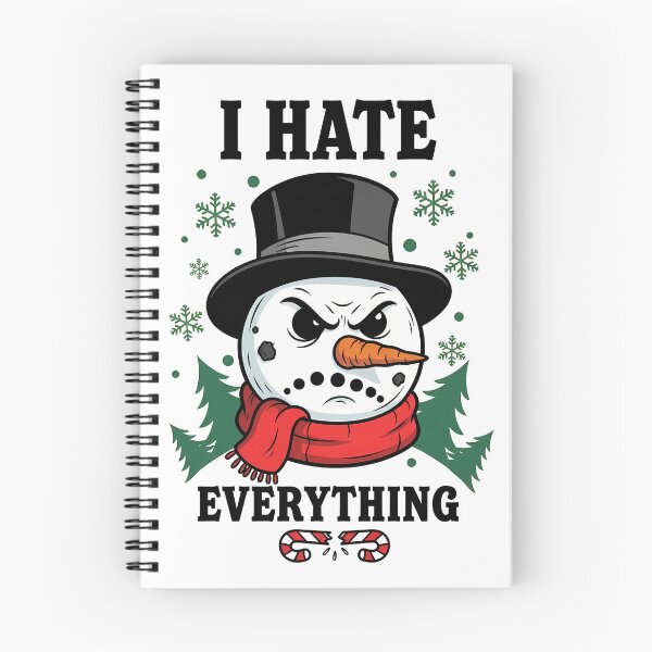 Item preview, Angry Snowman Declares "I Hate Everything" designed and sold by munkyapparel.
