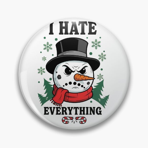 Item preview, Angry Snowman Declares "I Hate Everything" designed and sold by munkyapparel.