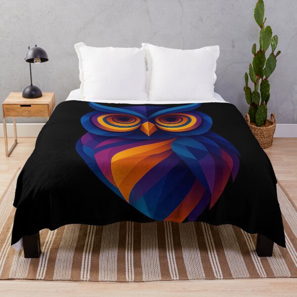 Item preview, The Mystic Guardian of Infinite Vision | Unique Colorful Hypnotic Owlic Cubism Inspired Geometric Owl Art Design designed and sold by Owlic.artwear.