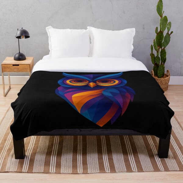 Item preview, The Mystic Guardian of Infinite Vision | Unique Colorful Hypnotic Owlic Cubism Inspired Geometric Owl Art Design designed and sold by Owlic.artwear.