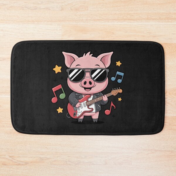 Item preview, Rockstar Chibi Pig with Electric Guitar | Kawaii Music Lover Design designed and sold by ColorSplash123.