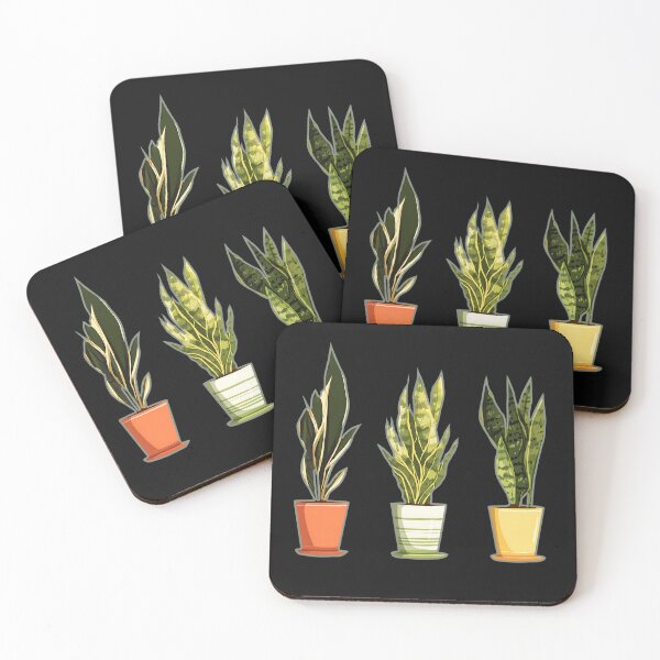 Item preview, set of Snake Plant for black background | Minimalist & Air Purifying Plant Art designed and sold by Artania21.